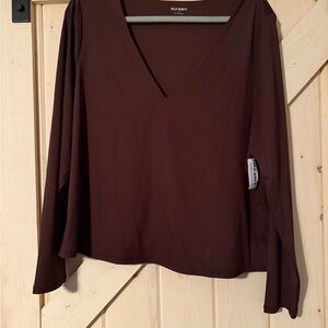 Old Navy Women's Brown V-Neck Top NWT Size 3X